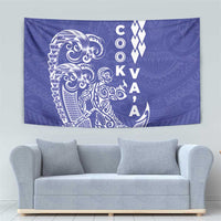 Cook Islands Va'a Polynesian Art Tattoo Tapestry Blue Color LT03 - Polynesian Pride
