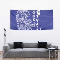 Cook Islands Va'a Polynesian Art Tattoo Tapestry Blue Color LT03 - Polynesian Pride