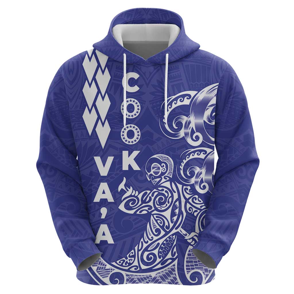 Cook Islands Vaa Polynesian Art Tattoo Zip Hoodie Blue Color