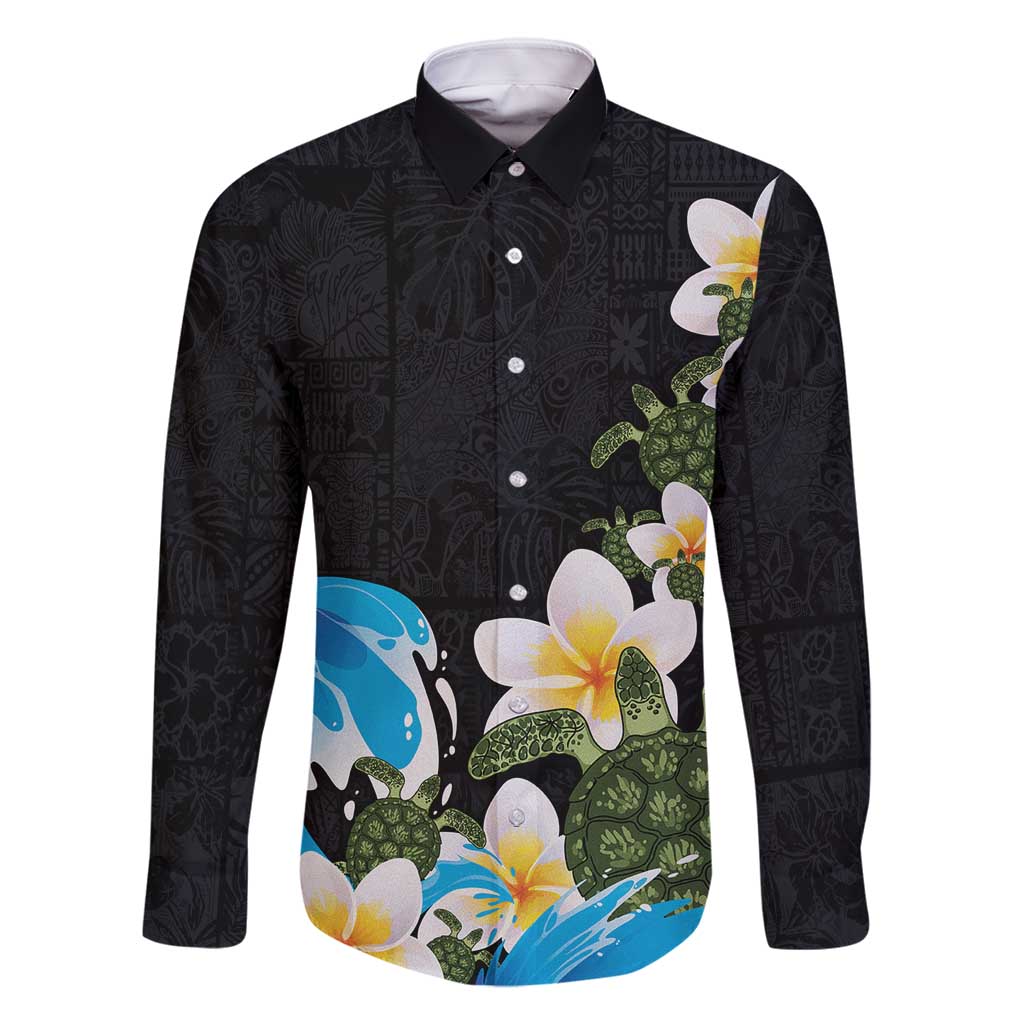 Hawaiian Plumeria and Turtle Family Matching Tank Maxi Dress and Hawaiian Shirt with Polynesian Tribal Art Pattern Vintage Vibes