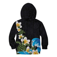 Hawaiian Plumeria and Turtle Kid Hoodie with Polynesian Tribal Art Pattern Vintage Vibes LT03 - Polynesian Pride