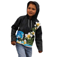Hawaiian Plumeria and Turtle Kid Hoodie with Polynesian Tribal Art Pattern Vintage Vibes LT03 - Polynesian Pride