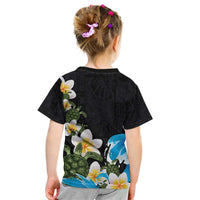 Hawaiian Plumeria and Turtle Kid T Shirt with Polynesian Tribal Art Pattern Vintage Vibes LT03 - Polynesian Pride