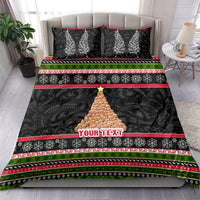 Personalized New Zealand Meri Kirihimete Bedding Set Maori Warrior with Rugby Christmas Tree LT03 - Polynesian Pride