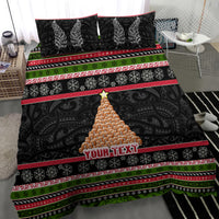 Personalized New Zealand Meri Kirihimete Bedding Set Maori Warrior with Rugby Christmas Tree LT03 - Polynesian Pride