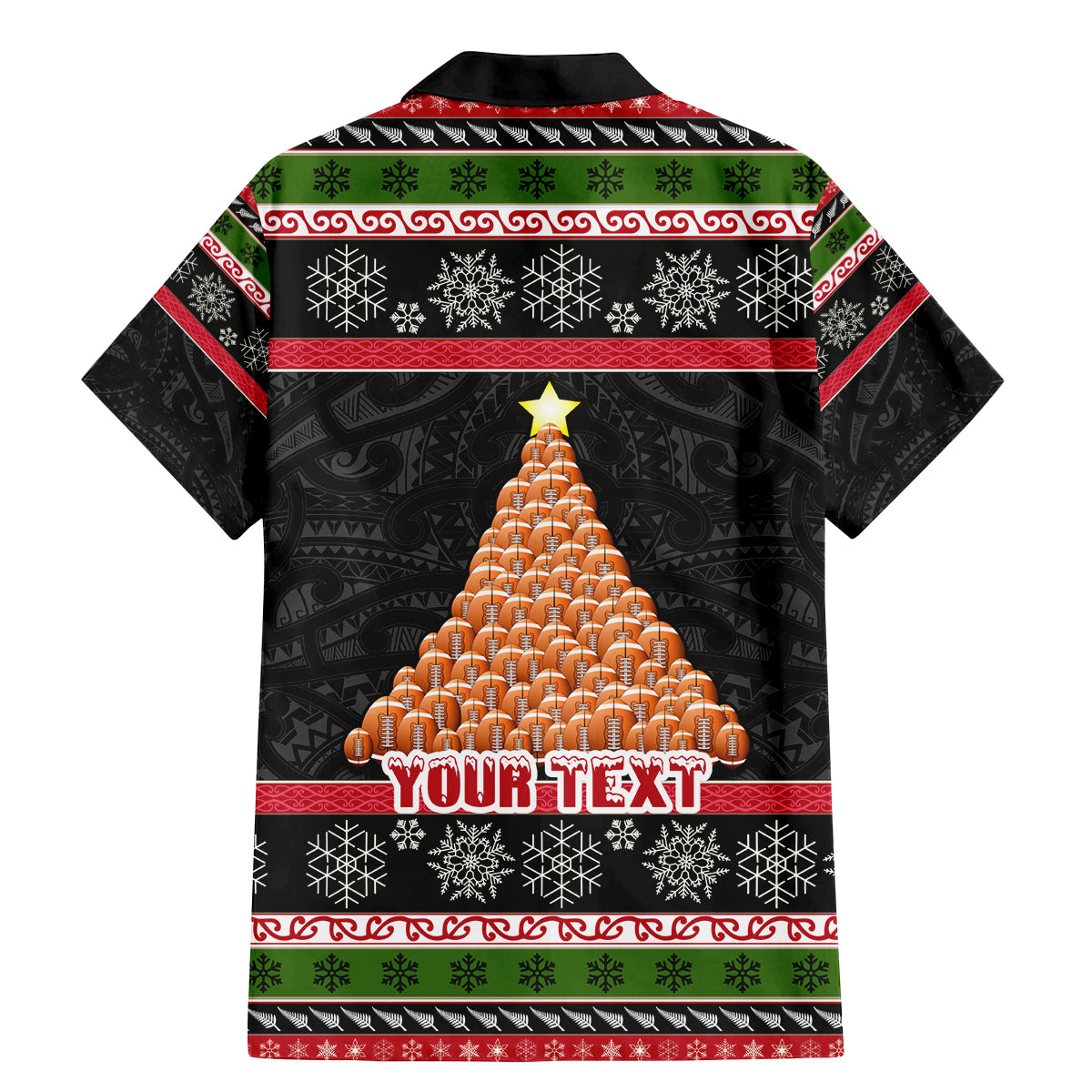 Personalized New Zealand Meri Kirihimete Family Matching Mermaid Dress and Hawaiian Shirt Maori Warrior with Rugby Christmas Tree LT03 - Polynesian Pride