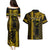 Custom Hawaii Couples Matching Puletasi Dress and Hawaiian Shirt Ukelele and Hula Girl Mix Kakau Pattern LT03 - Polynesian Pride