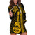 Custom Hawaii Hoodie Dress Ukelele and Hula Girl Mix Kakau Pattern LT03 Yellow - Polynesian Pride