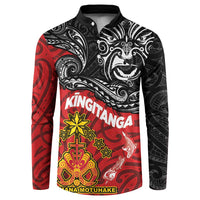 The Kingitanga - Maori King Movement Button Sweatshirt Ko Te Mana Motuhake Emblem with Moko and Polynesian Art Tattoo