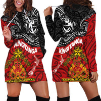 The Kingitanga - Maori King Movement Hoodie Dress Ko Te Mana Motuhake Emblem with Moko and Polynesian Art Tattoo