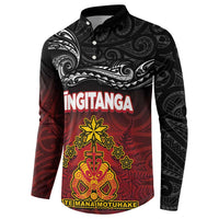 Personalised The Kingitanga - Maori King Movement Button Sweatshirt Ko Te Mana Motuhake Emblem with Silver Ferns and Polynesian Art Tattoo