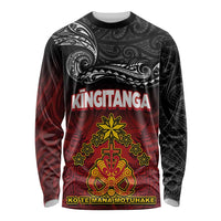Personalised The Kingitanga - Maori King Movement Long Sleeve Shirt Ko Te Mana Motuhake Emblem with Silver Ferns and Polynesian Art Tattoo