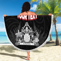 Personalised The Kingitanga - Maori King Movement Beach Blanket Te Paki-o-Matariki with Silver Ferns and Polynesian Art Tattoo