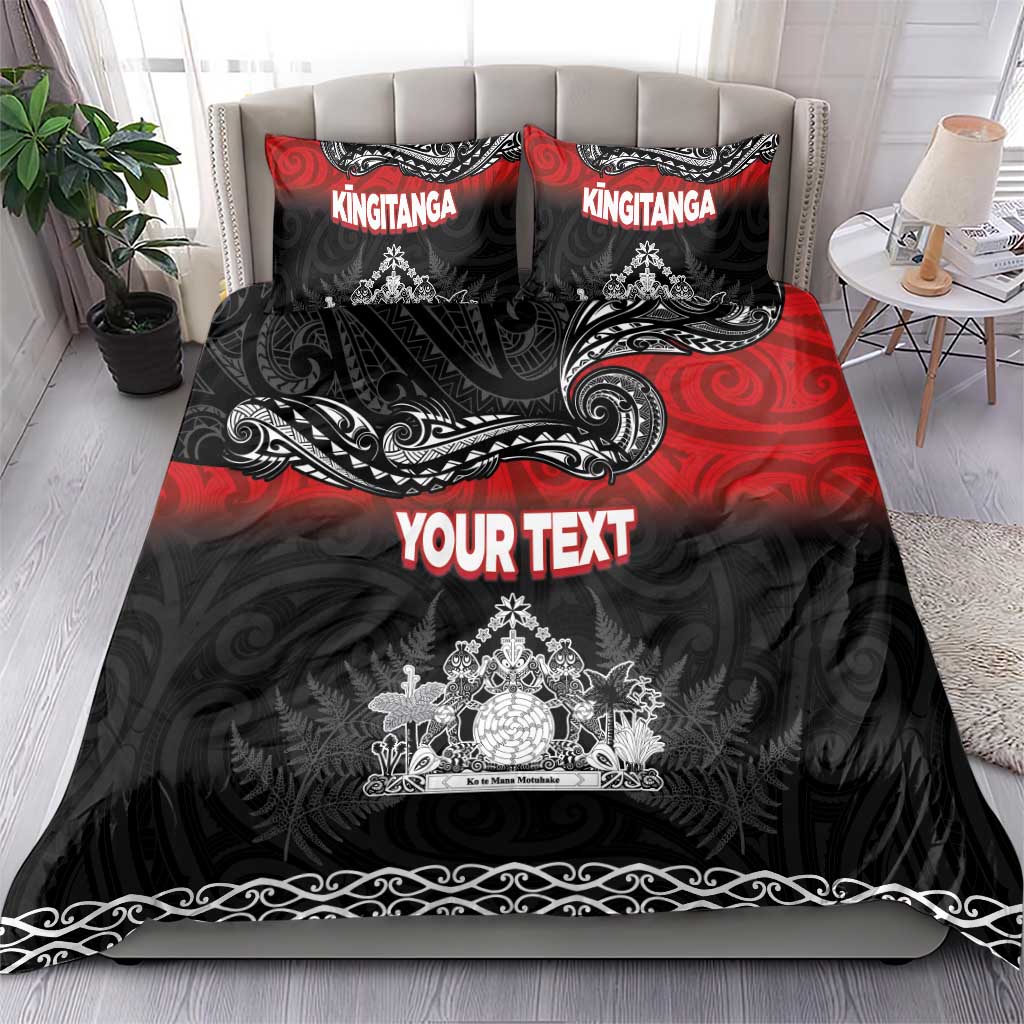 Personalised The Kingitanga - Maori King Movement Bedding Set Te Paki-o-Matariki with Silver Ferns and Polynesian Art Tattoo