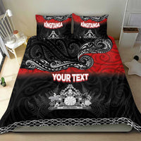 Personalised The Kingitanga - Maori King Movement Bedding Set Te Paki-o-Matariki with Silver Ferns and Polynesian Art Tattoo