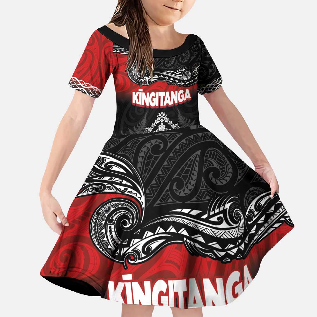 Personalised The Kingitanga - Maori King Movement Family Matching Summer Maxi Dress and Hawaiian Shirt Te Paki-o-Matariki with Silver Ferns and Polynesian Art Tattoo