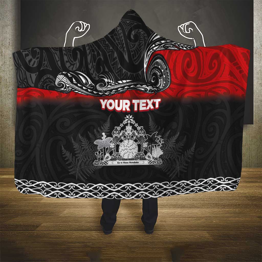 Personalised Maori King Movement Hooded Blanket Te Paki-o-Matariki with Silver Ferns and Polynesian Art Tattoo LT03 - Polynesian Pride