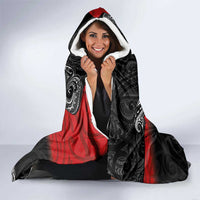 Personalised Maori King Movement Hooded Blanket Te Paki-o-Matariki with Silver Ferns and Polynesian Art Tattoo LT03 - Polynesian Pride