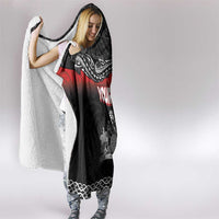 Personalised Maori King Movement Hooded Blanket Te Paki-o-Matariki with Silver Ferns and Polynesian Art Tattoo LT03 - Polynesian Pride