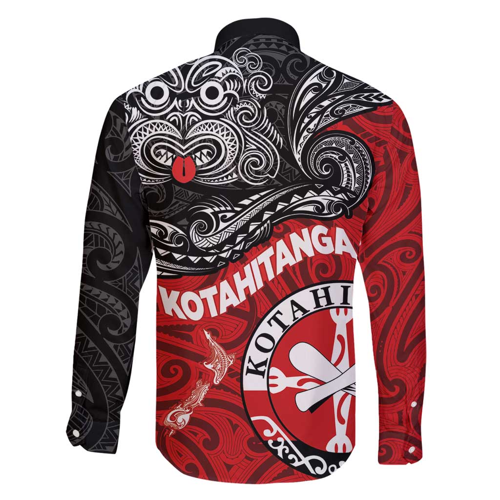 Maori Kotahitanga Family Matching Tank Maxi Dress and Hawaiian Shirt Aotearoa Spirit with Maori Mask and Polynesian Art Tattoo