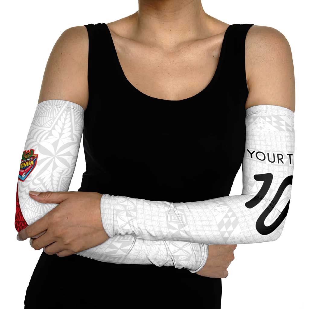 Custom Tonga Ngatu Art Rugby Mate Ma'a Arm Sleeves - Polynesian Pride