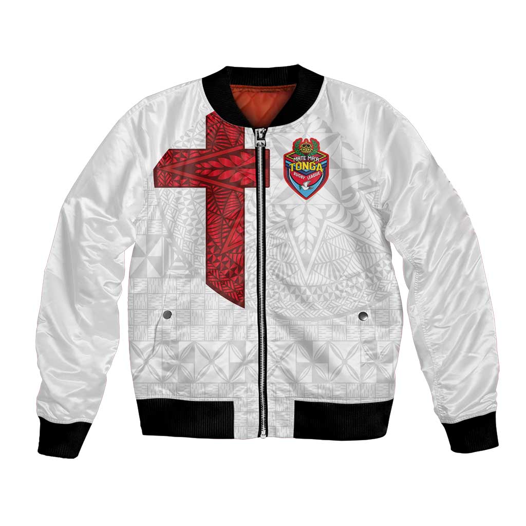 Custom Tonga Ngatu Art Rugby Mate Ma'a Bomber Jacket - Polynesian Pride