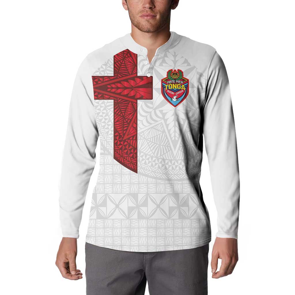 Custom Tonga Ngatu Art Rugby Mate Ma'a Button Sweatshirt - Polynesian Pride