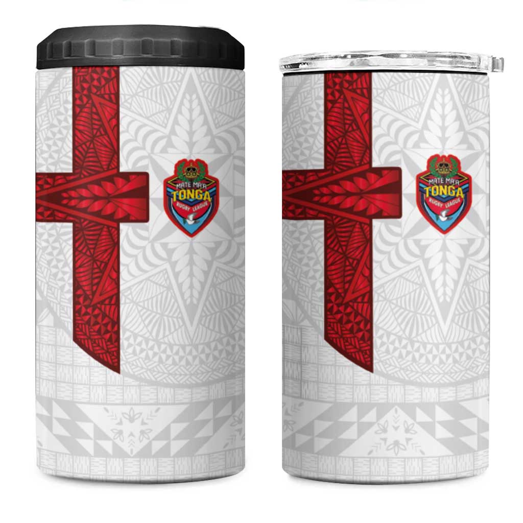 Tonga Ngatu Art Rugby Mate Ma'a 4 in 1 Can Cooler Tumbler - Polynesian Pride