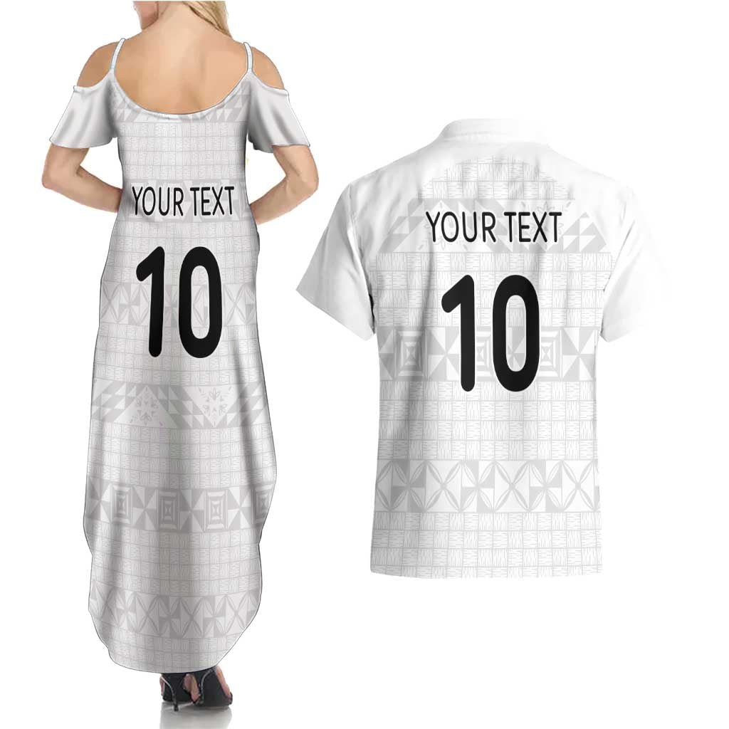 Custom Tonga Ngatu Art Rugby Mate Ma'a Couples Matching Summer Maxi Dress and Hawaiian Shirt - Polynesian Pride