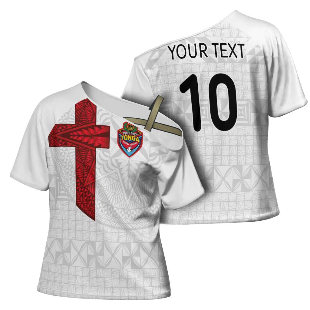 Custom Tonga Ngatu Art Rugby Mate Ma'a Cross Shoulder Shirt - Polynesian Pride