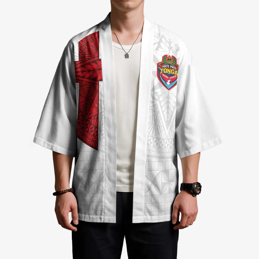 Custom Tonga Ngatu Art Rugby Mate Ma'a Kimono - Polynesian Pride
