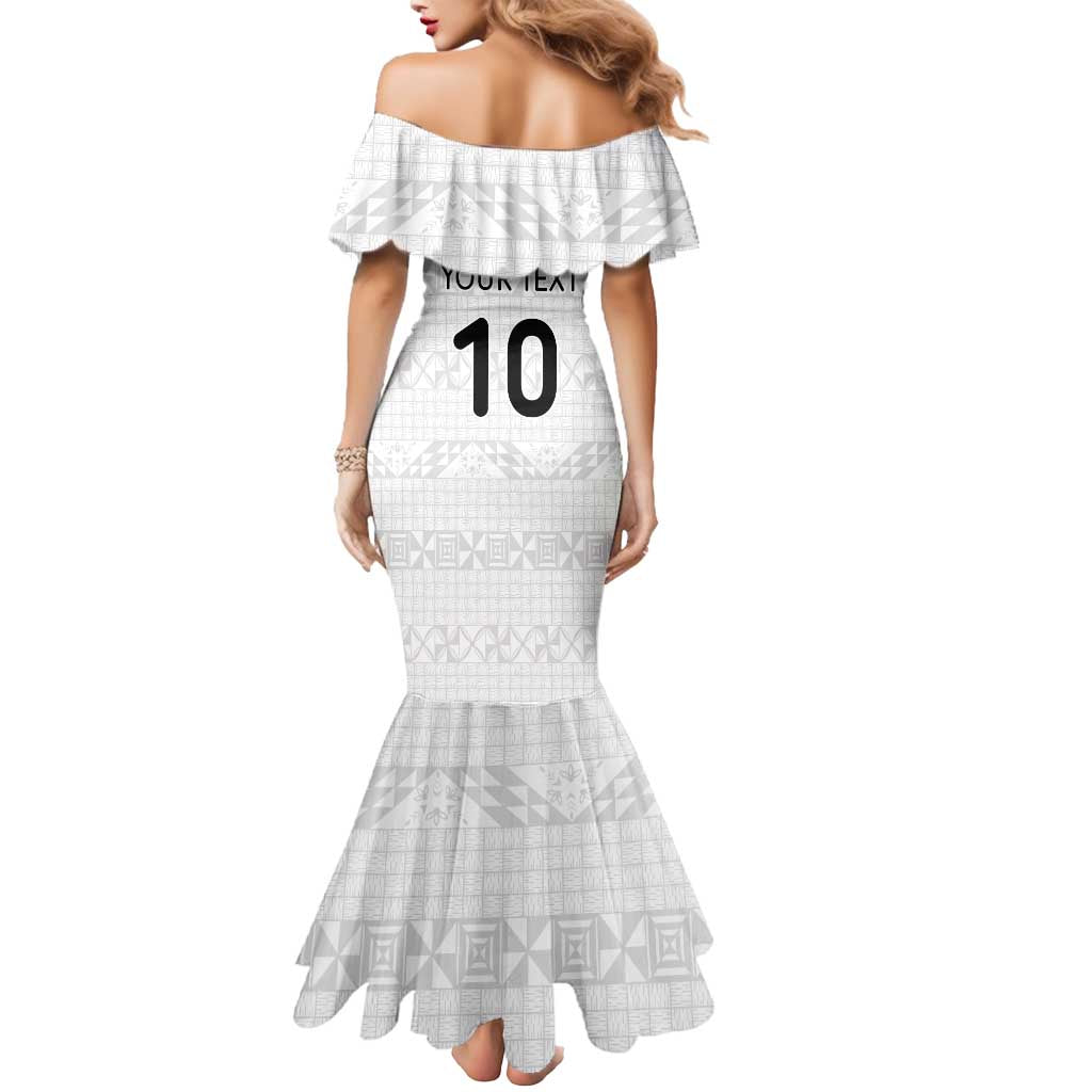 Custom Tonga Ngatu Art Rugby Mate Ma'a Mermaid Dress - Polynesian Pride