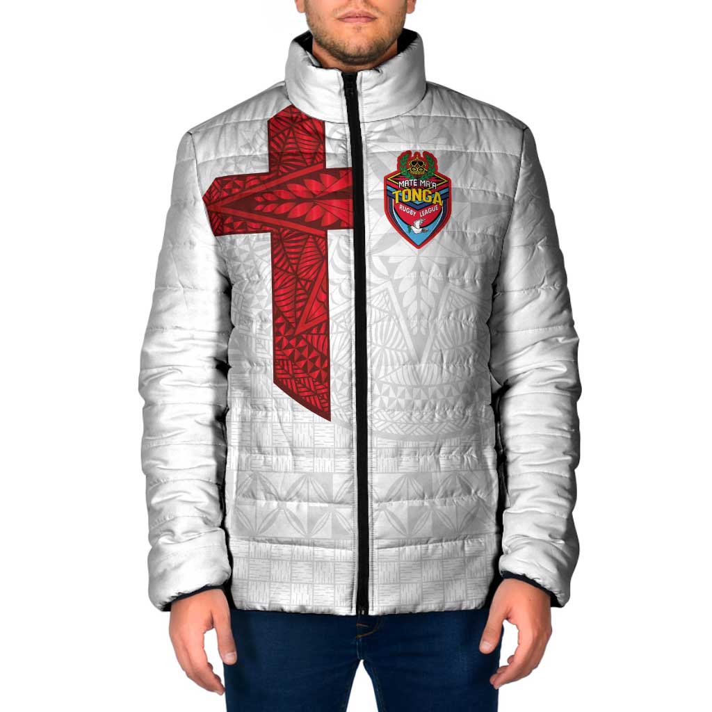 Custom Tonga Ngatu Art Rugby Mate Ma'a Padded Jacket - Polynesian Pride