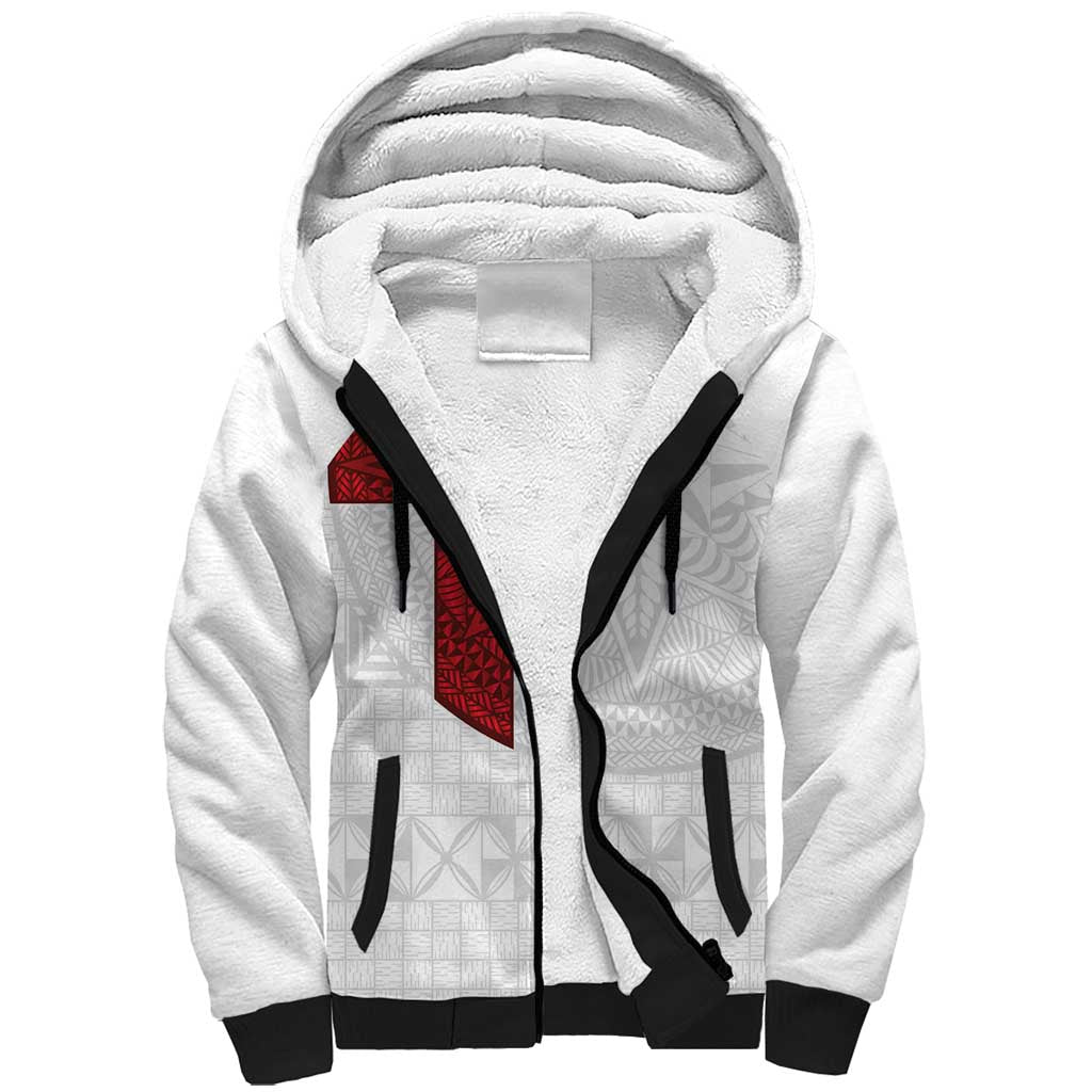 Custom Tonga Ngatu Art Rugby Mate Ma'a Sherpa Hoodie - Polynesian Pride