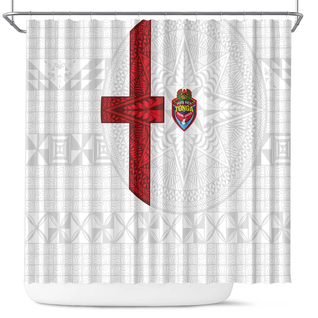 Tonga Ngatu Art Rugby Mate Ma'a Shower Curtain - Polynesian Pride