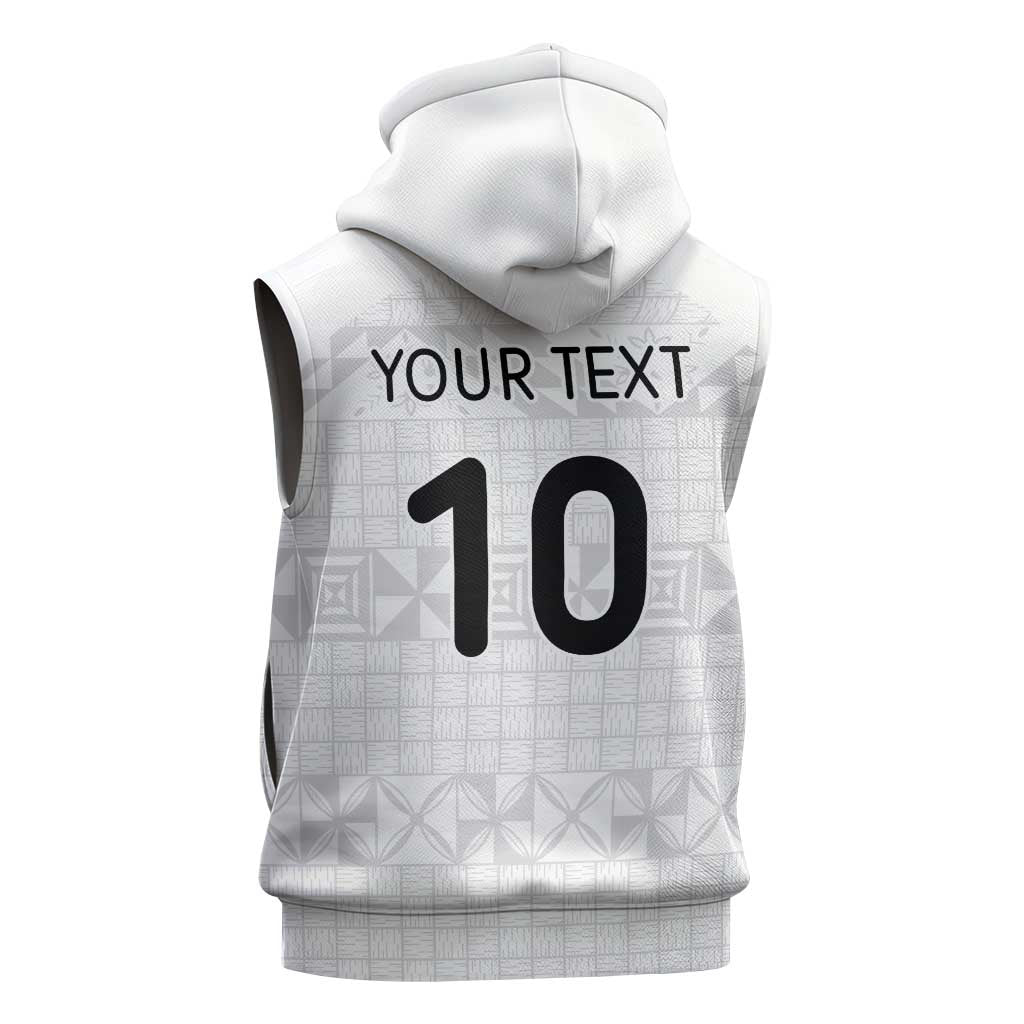 Custom Tonga Ngatu Art Rugby Mate Ma'a Sleeveless Zip Hoodie - Polynesian Pride