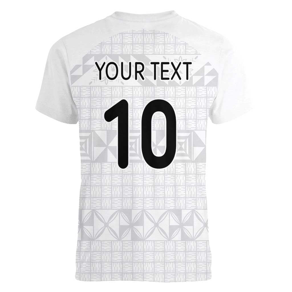 Custom Tonga Ngatu Art Rugby Mate Ma'a Women V-Neck T-Shirt - Polynesian Pride