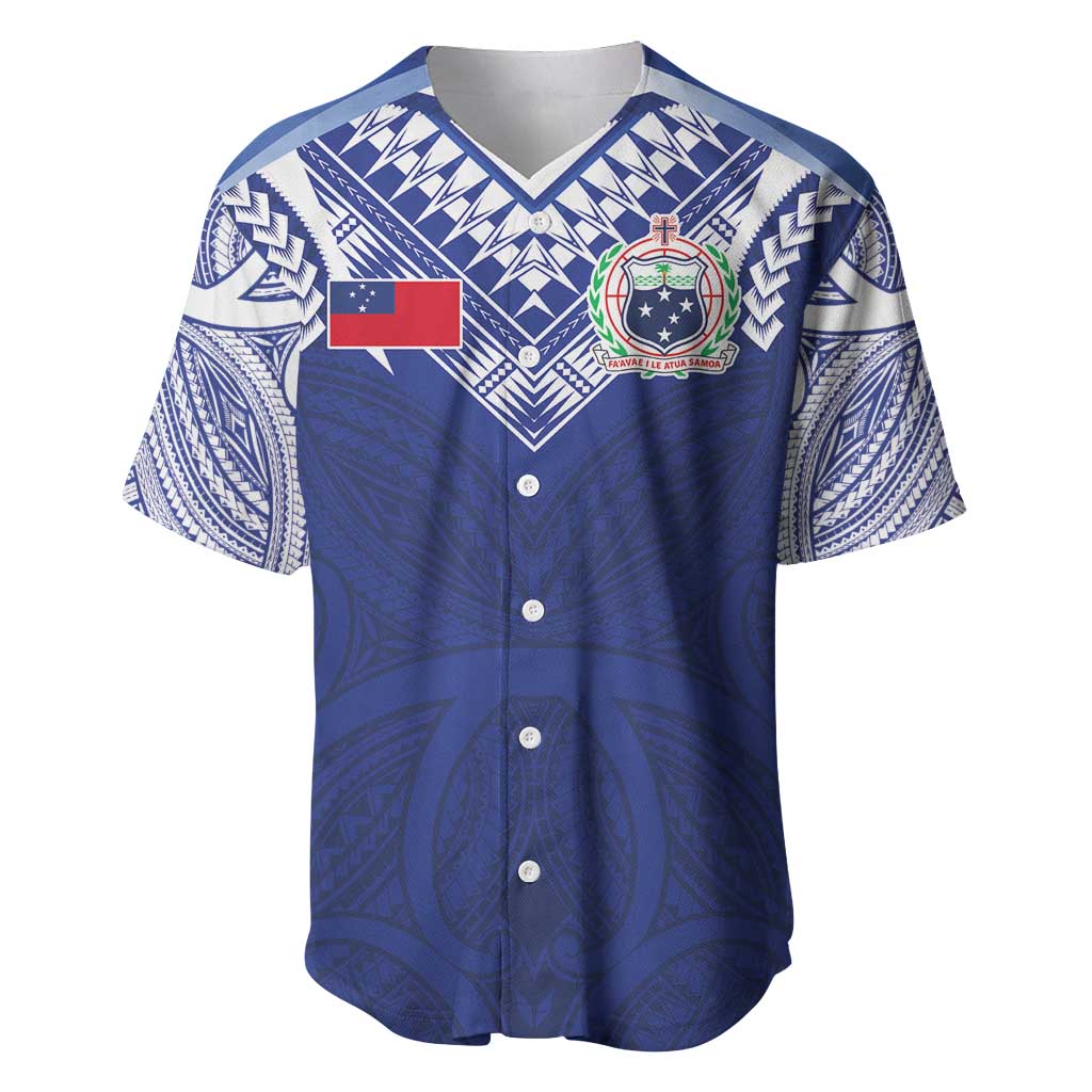 Custom Samoa Rugby Baseball Jersey Pacific Motifs - Polynesian Pride