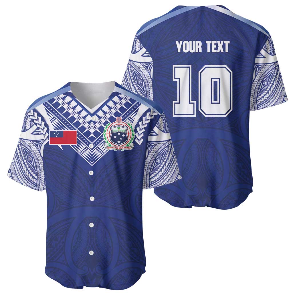 Custom Samoa Rugby Baseball Jersey Pacific Motifs - Polynesian Pride