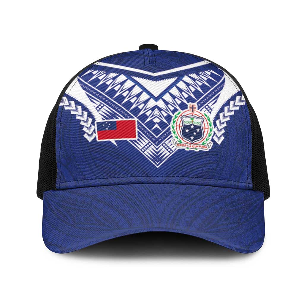 Samoa Rugby Baseball Net Cap Pacific Motifs - Polynesian Pride