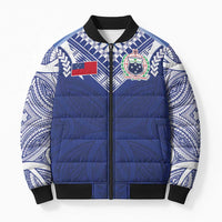 Custom Samoa Rugby Bomber Puffer Jacket Pacific Motifs - Polynesian Pride