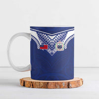Custom Samoa Rugby Ceramic Mug Pacific Motifs LT03 Blue - Polynesian Pride