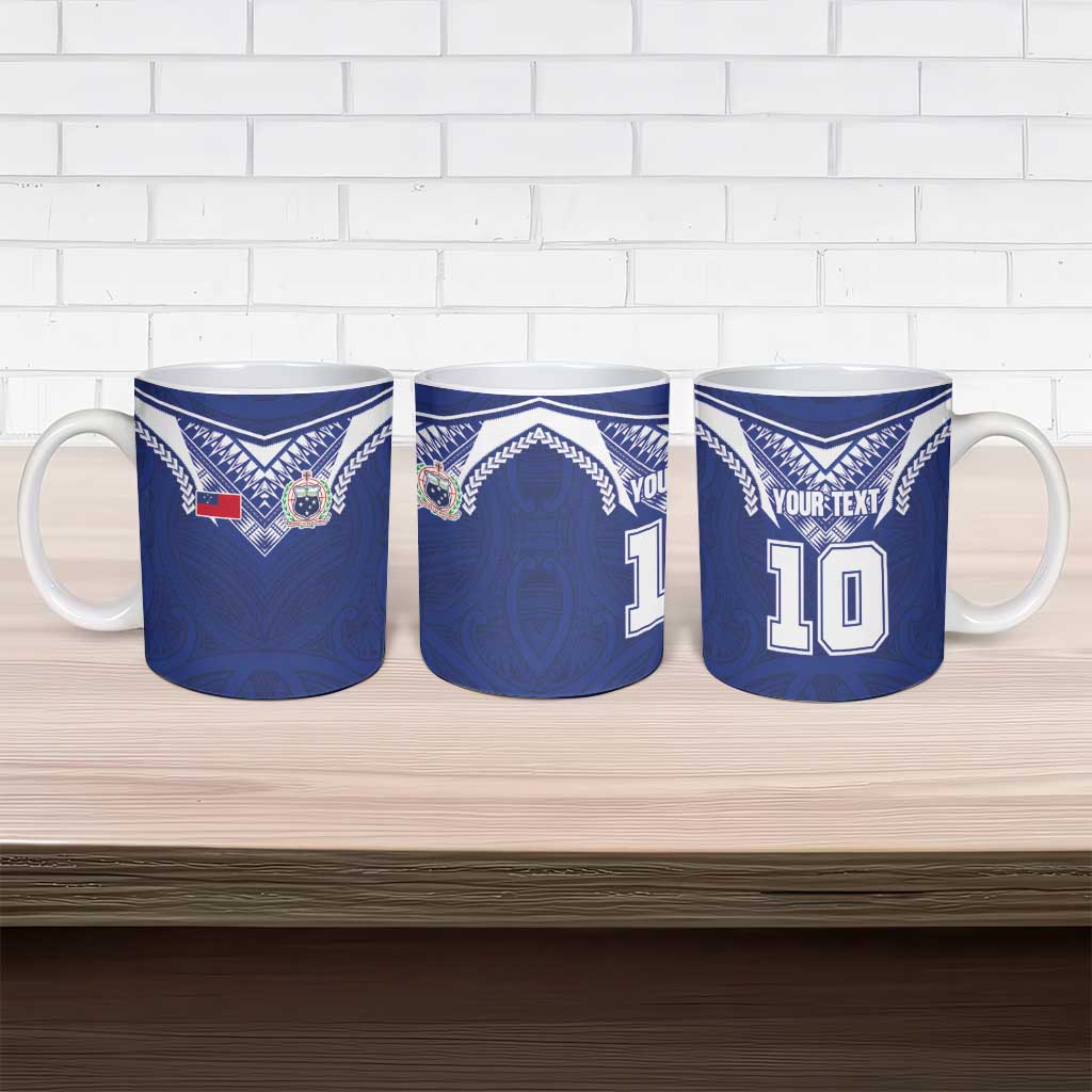 Custom Samoa Rugby Ceramic Mug Pacific Motifs LT03 - Polynesian Pride