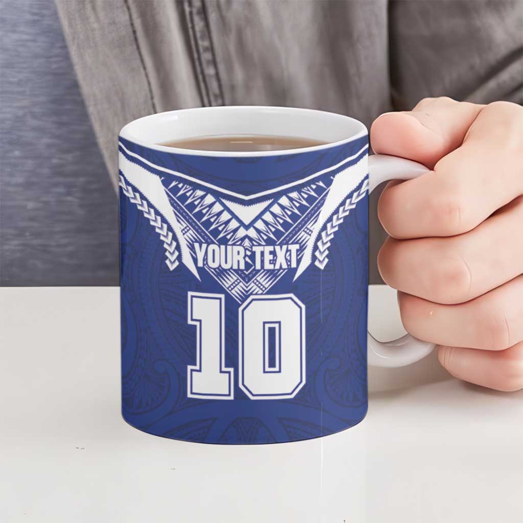 Custom Samoa Rugby Ceramic Mug Pacific Motifs LT03 - Polynesian Pride