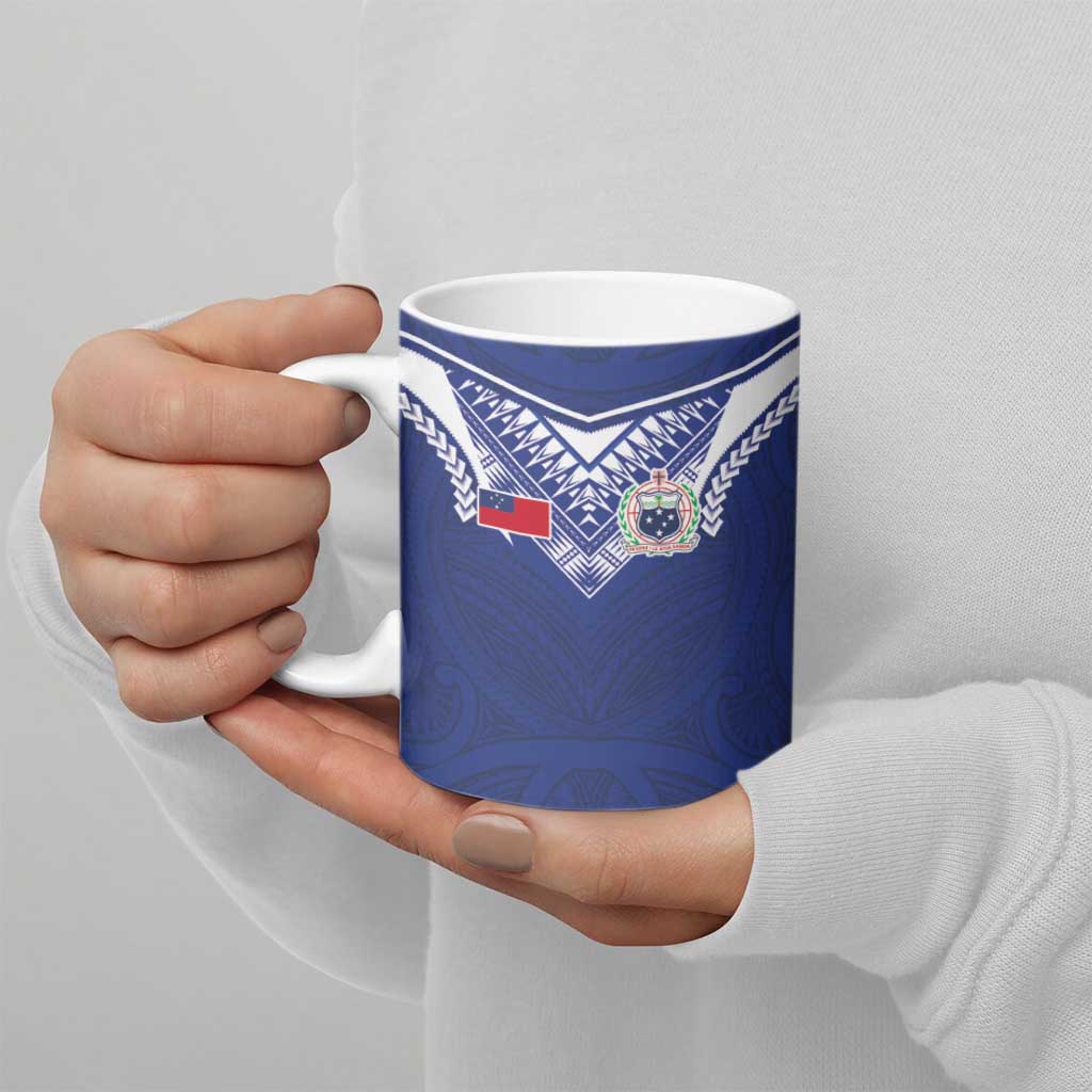 Custom Samoa Rugby Ceramic Mug Pacific Motifs LT03 - Polynesian Pride