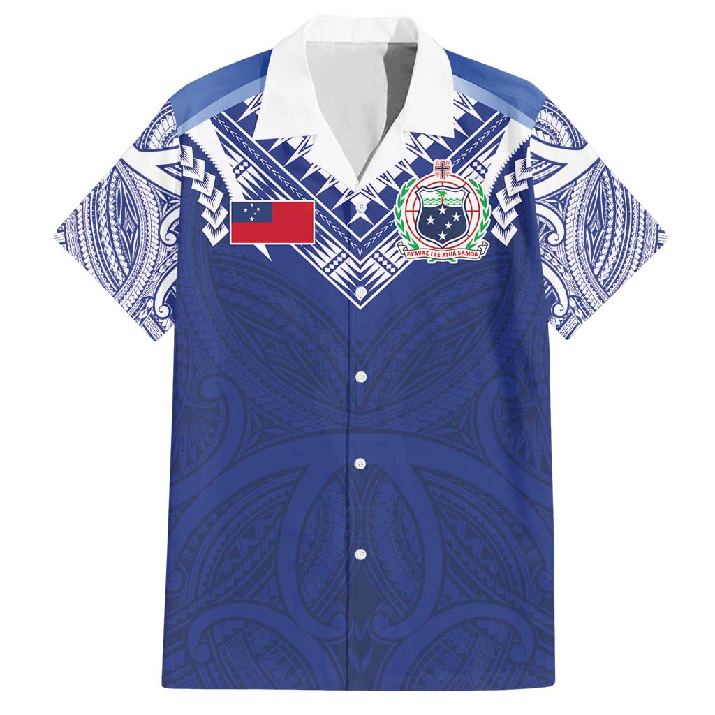 Custom Samoa Rugby Family Matching Off Shoulder Maxi Dress and Hawaiian Shirt Pacific Motifs - Polynesian Pride