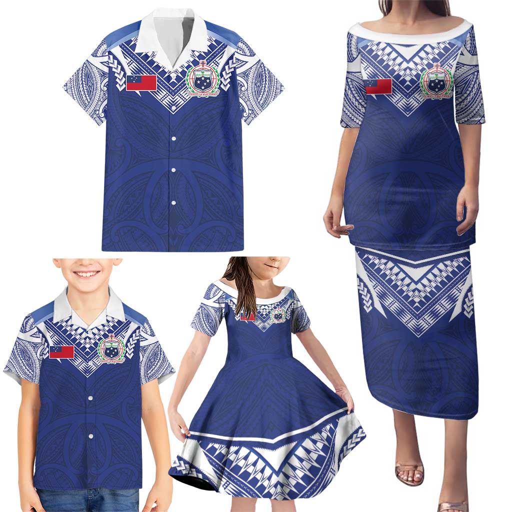 Custom Samoa Rugby Family Matching Puletasi and Hawaiian Shirt Pacific Motifs - Polynesian Pride