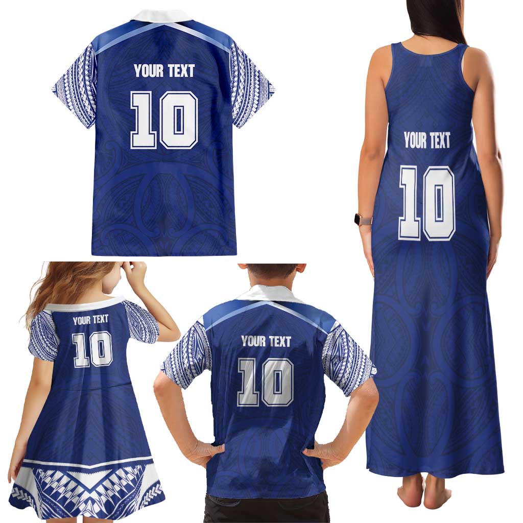 Custom Samoa Rugby Family Matching Tank Maxi Dress and Hawaiian Shirt Pacific Motifs LT03 - Polynesian Pride