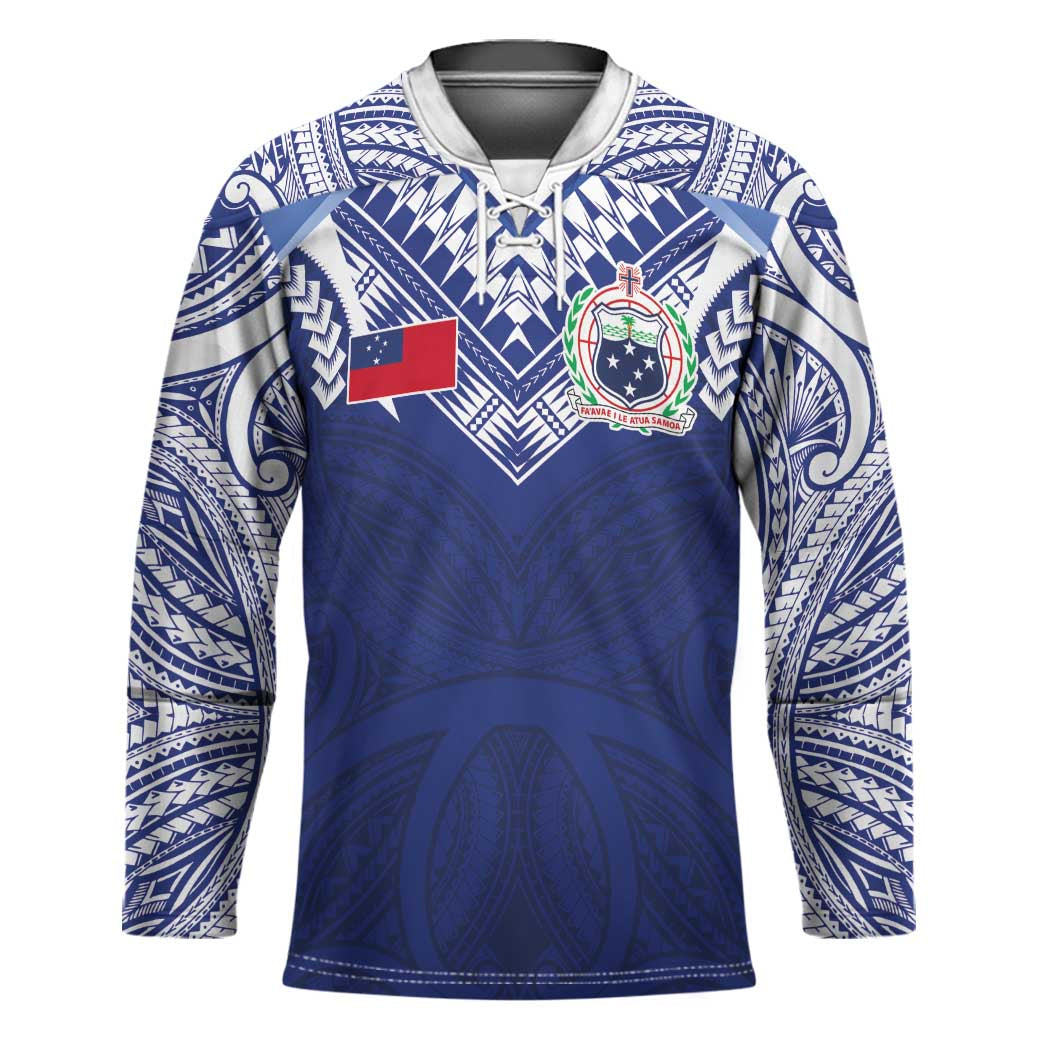 Custom Samoa Rugby Hockey Jersey Pacific Motifs - Polynesian Pride