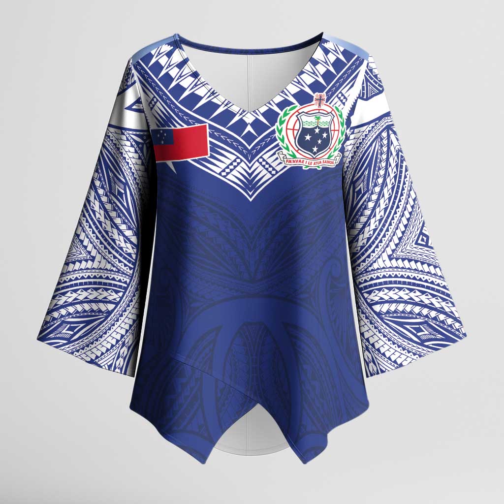Custom Samoa Rugby Kimono Sleeve Blouse Pacific Motifs - Polynesian Pride
